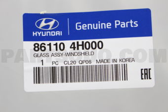 861104H000 GLASS-W/SHLD