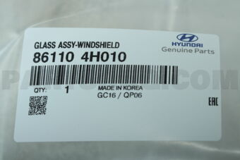 861104H010 GLASS-W/SHLD