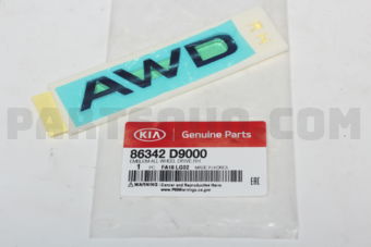 86342D9000 EMBLEM-ALL WHEEL DRIVE,RH