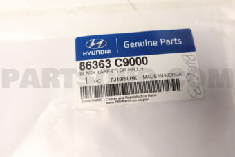 86363C9000 BLACK TAPE-RR DR FRAME RR,LH