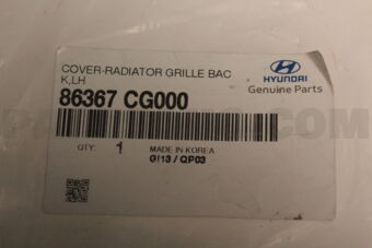 86367CG000 COVER-RADIATOR GRILLE BACK,LH