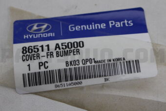86511A5000 Hyundai / KIA COVER-FR BUMPER