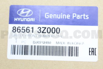 865613Z000 GRILLE-FR BUMPER CTR