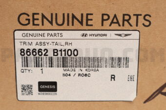 86662B1100 TRIM ASSY-TAIL,RH