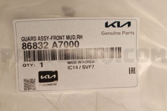 86832A7000 GUARD ASSY-FR MUD RH