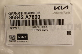 86842A7800 GUARD ASSY-REAR MUD,RH