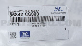 86842CG000 GUARD ASSY - REAR MUD, RH