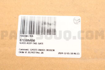 87110BV050 GLASS ASSY-TAIL GATE