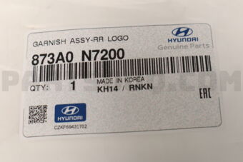 873A0N7200 GARNISH ASSY-RR LOGO