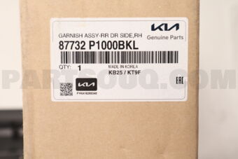 87732P1000BKL GARNISH ASSY-RR DR SIDE,RH