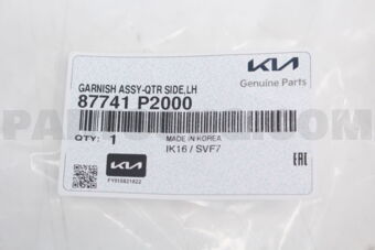 87741P2000 GARNISH ASSY-QTR SIDE,LH