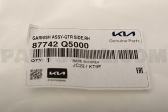 87742Q5000 Hyundai / KIA GARNISH ASSY-QTR SIDE,RH