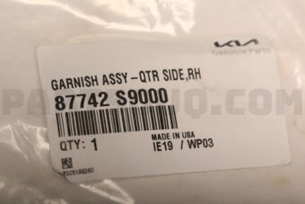 87742S9000 GARNISH ASSY-QTR SID