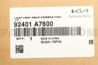 92401A7600 LAMP ASSY-REAR COMBINATION,LH