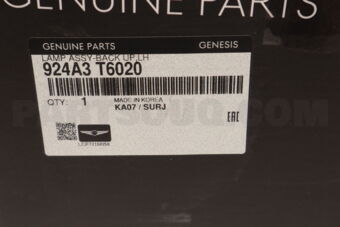 924A3T6020 LAMP ASSY-BACK UP,LH