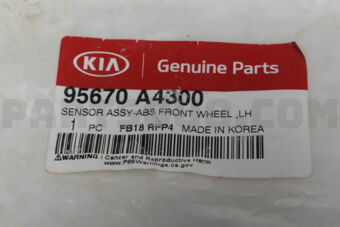 95670A4300 SENSOR ASSY-ABS FRONT WHEEL ,L