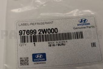 976992W000 Hyundai / KIA LABEL-REFRIGERANT