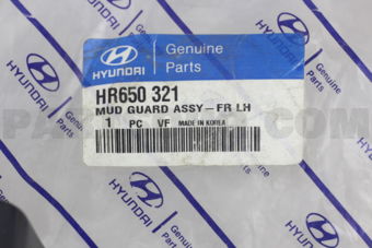 HR650321 MUD GUARD ASSY-FR LH
