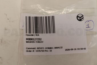 MB00127252 WASHER-THRUST