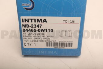 MD2347 BRAKE PAD FRONT