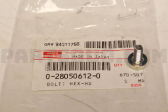 0280506120 BOLT; HEX-HD