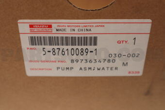 5876100890 PUMP ASM; WATER-Best Value Part