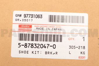5878320470 SHOE KIT; BRK,R