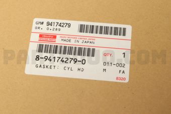 8941742790 GASKET; CYL