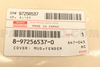 8972565370 COVER; MUD,F