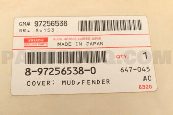 8972565380 COVER; MUD,F