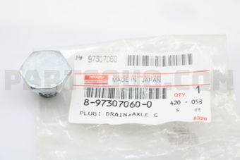 8973070600 PLUG; DRAIN,AXL