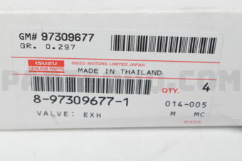 8973096771 Isuzu VALVE; EXH