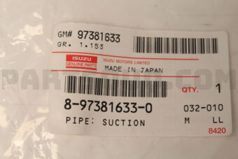 8973816330 PIPE; SUCTION
