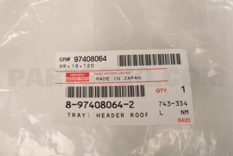 8974080642 Tray; Header Ro