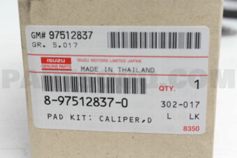 8975128370 PAD KIT; CALIPE
