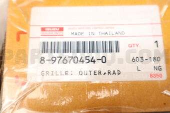8976704540 GRILLE; OUTER,R