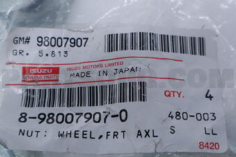 8980079070 NUT; WHEEL,FRT