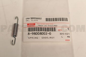 8980080020 SPRING; SHOE,RE