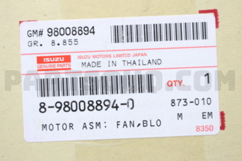 8980088940 Isuzu MOTOR ASM; FAN