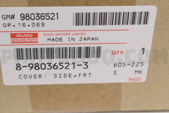 8980365213 COVER; SIDE,FRT