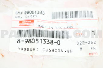8980513380 RUBBER; CUSHION