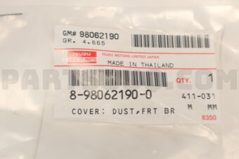 8980621900 COVER; DUST,FRT