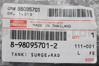 8980957012 Tank; Surge,Rad