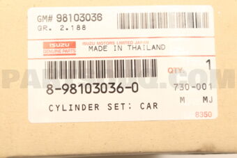 8981030360 Cylinder Set; Car Lock