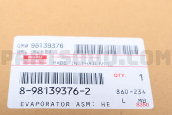8981393762 EVAPORATOR ASM; HEATER