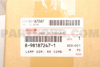 8981872471 LAMP ASM; RR CO