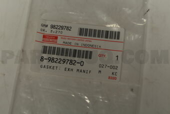 8982297820 GASKET; EXH MAN