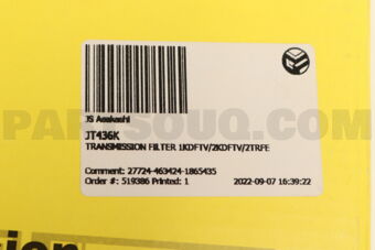 JT436K TRANSMISSION FILTER 1KDFTV/2KDFTV/2TRF