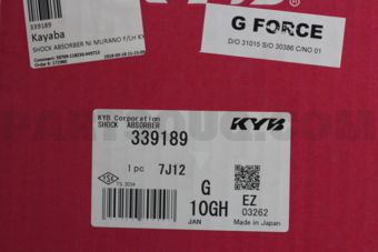 339189 SHOCK ABSORBER NI MURANO F/LH KYB