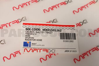MX01501262 HOSE FROM ENGINE TO HEATER RADIATOR BMW E81/87/90